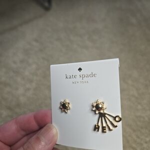 Kate Spade Gold Sunburst Earrings with Hello Charm